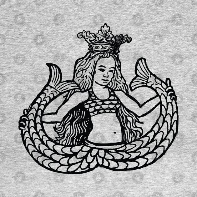 Mermaid Princess, Mermaid with two tails Drawing, Ocean Princess, Little Mermaid by penandinkdesign@hotmail.com